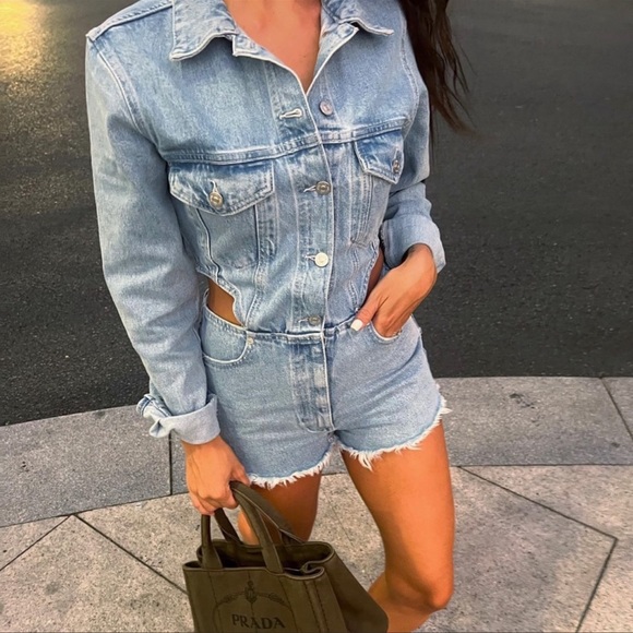 - - Zara denim cut out jumpsuit - Picture 5 of 8